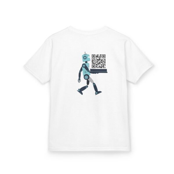 Kids Robot Tee White Front & Back - Image 2